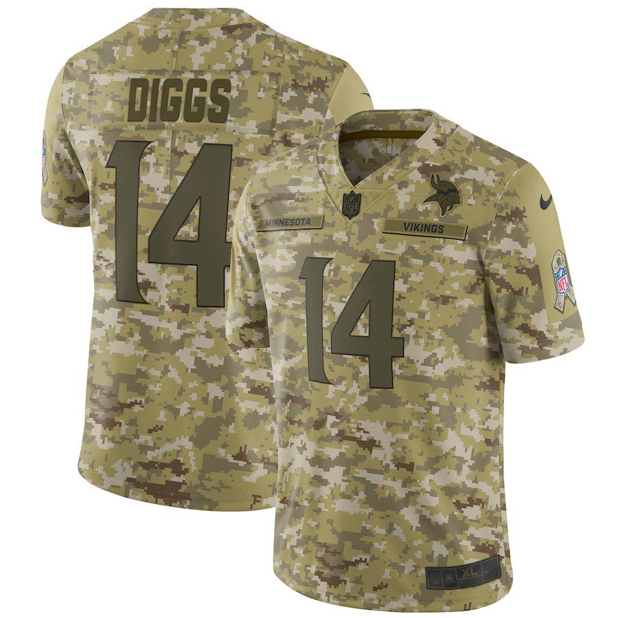 Men Minnesota Vikings #14 Diggs Nike Camo Salute to Service Retired Player Limited NFL Jerseys
